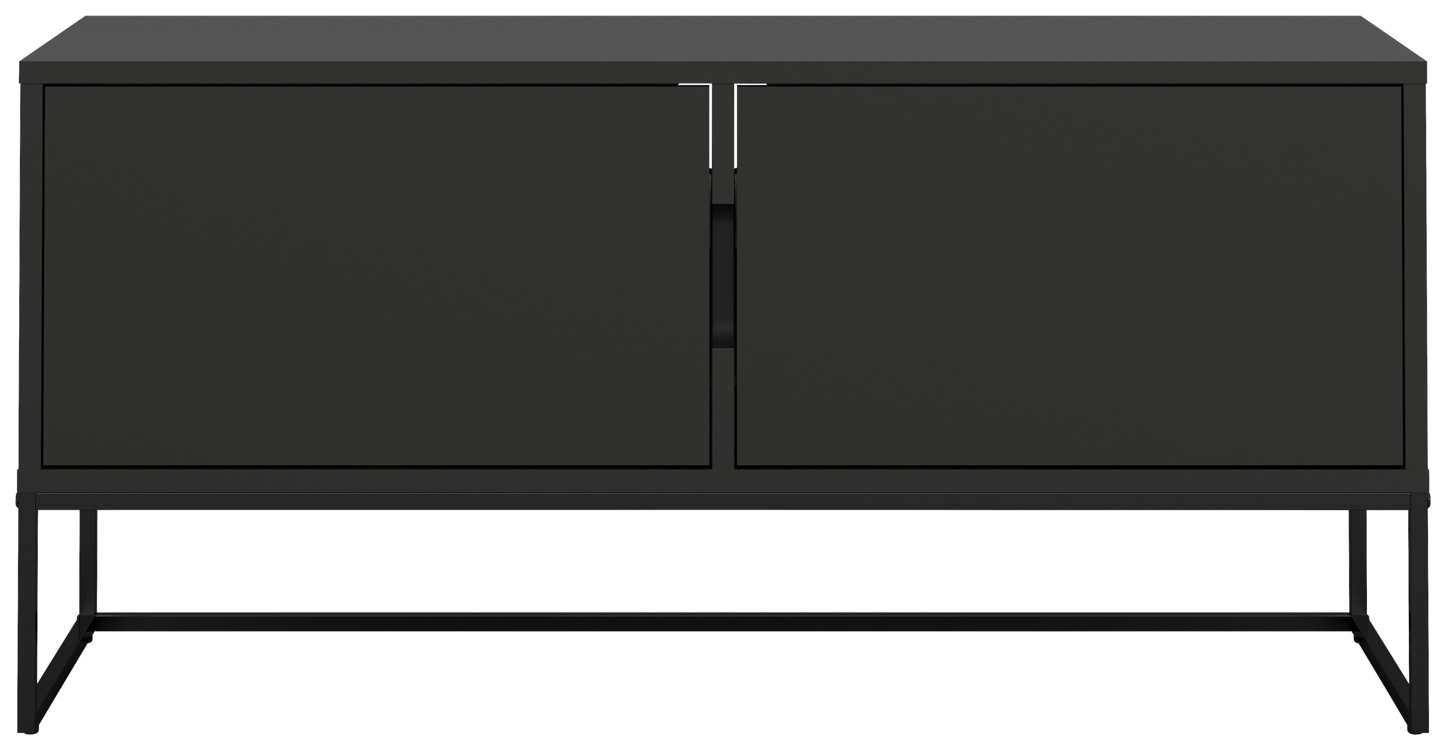 KOMODA NISKA LIPP - czarny, Design, materiał drewnopochodny/metal (118/57/43cm)