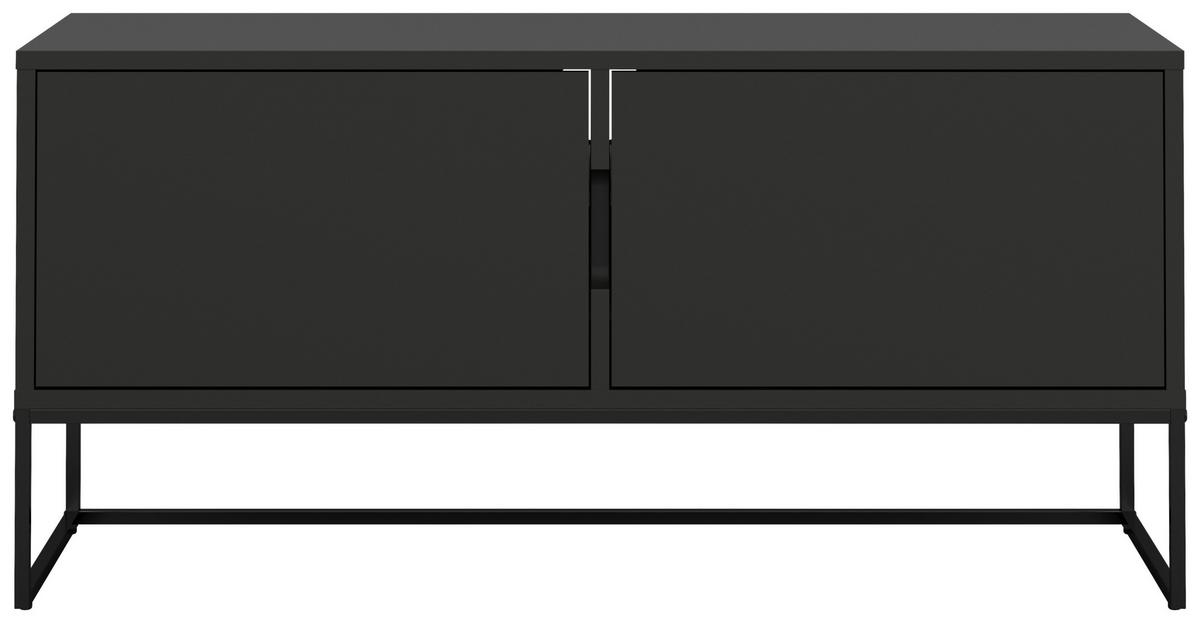 KOMODA NISKA LIPP - czarny, Design, materiał drewnopochodny/metal (118/57/43cm)