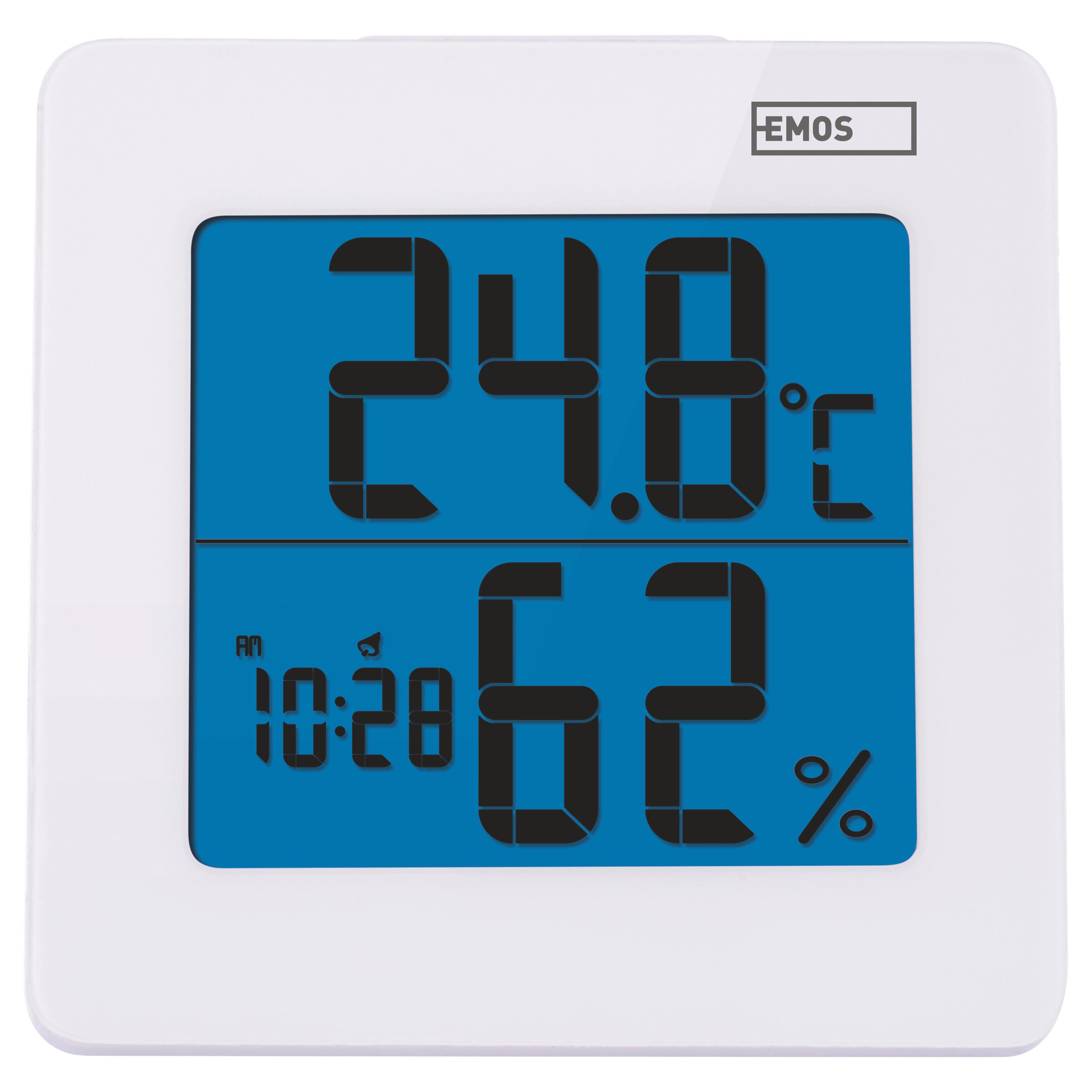 Hő- És Nedvességmérő Beltéri - magasfényű fehér, Basics, műanyag (3.7/9.3/9.3cm)