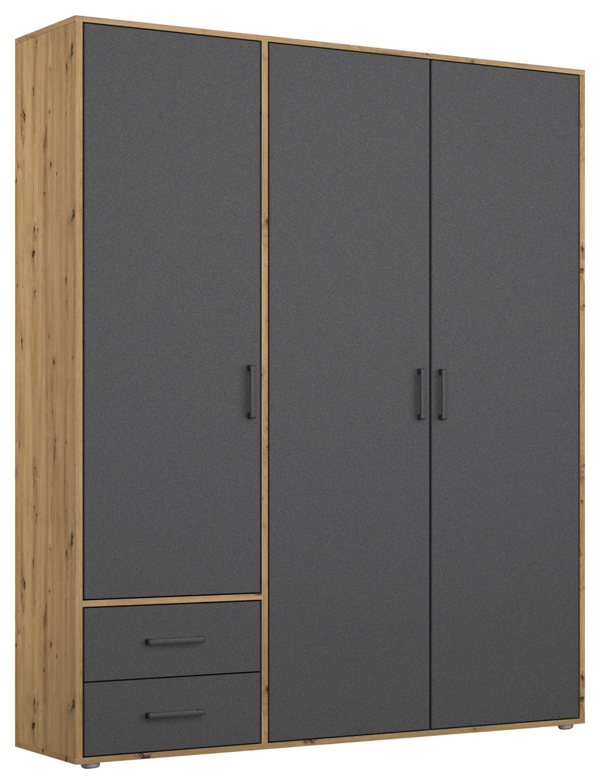 DULAP  USI ROTATIVE VOYAGER - stejar Artisan/gri, Modern, material pe bază de lemn (140/194/53cm) - Modern Living