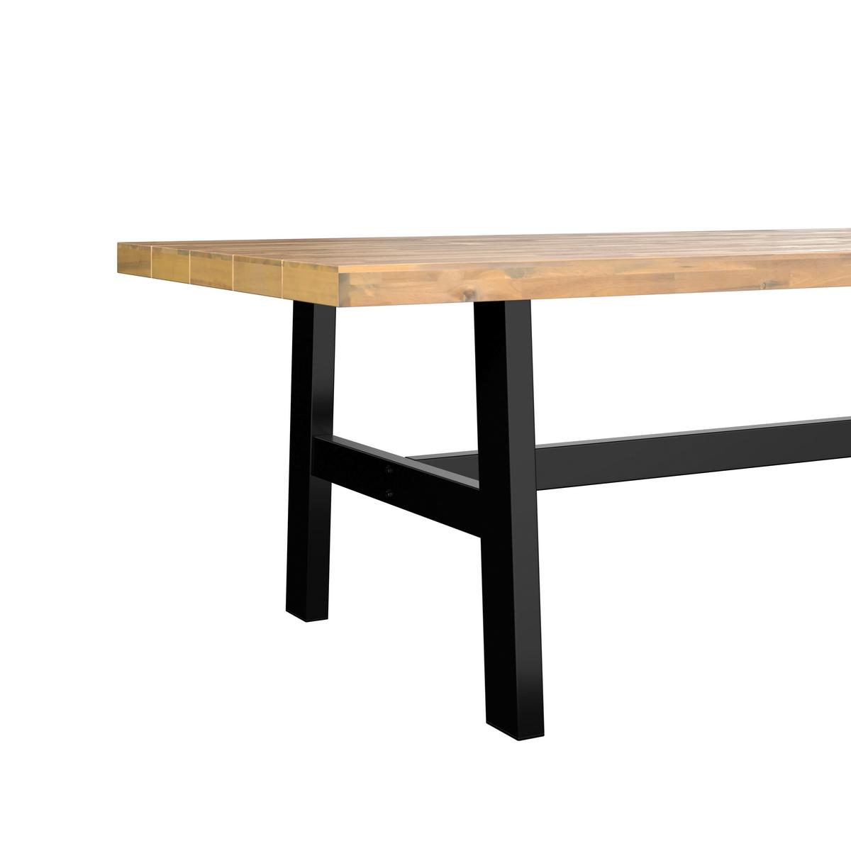 Gartentisch Selma Schwarz/Akaziefarben - Schwarz/Akaziefarben, Modern, Holz/Metall (240/100/75cm) - Mömax