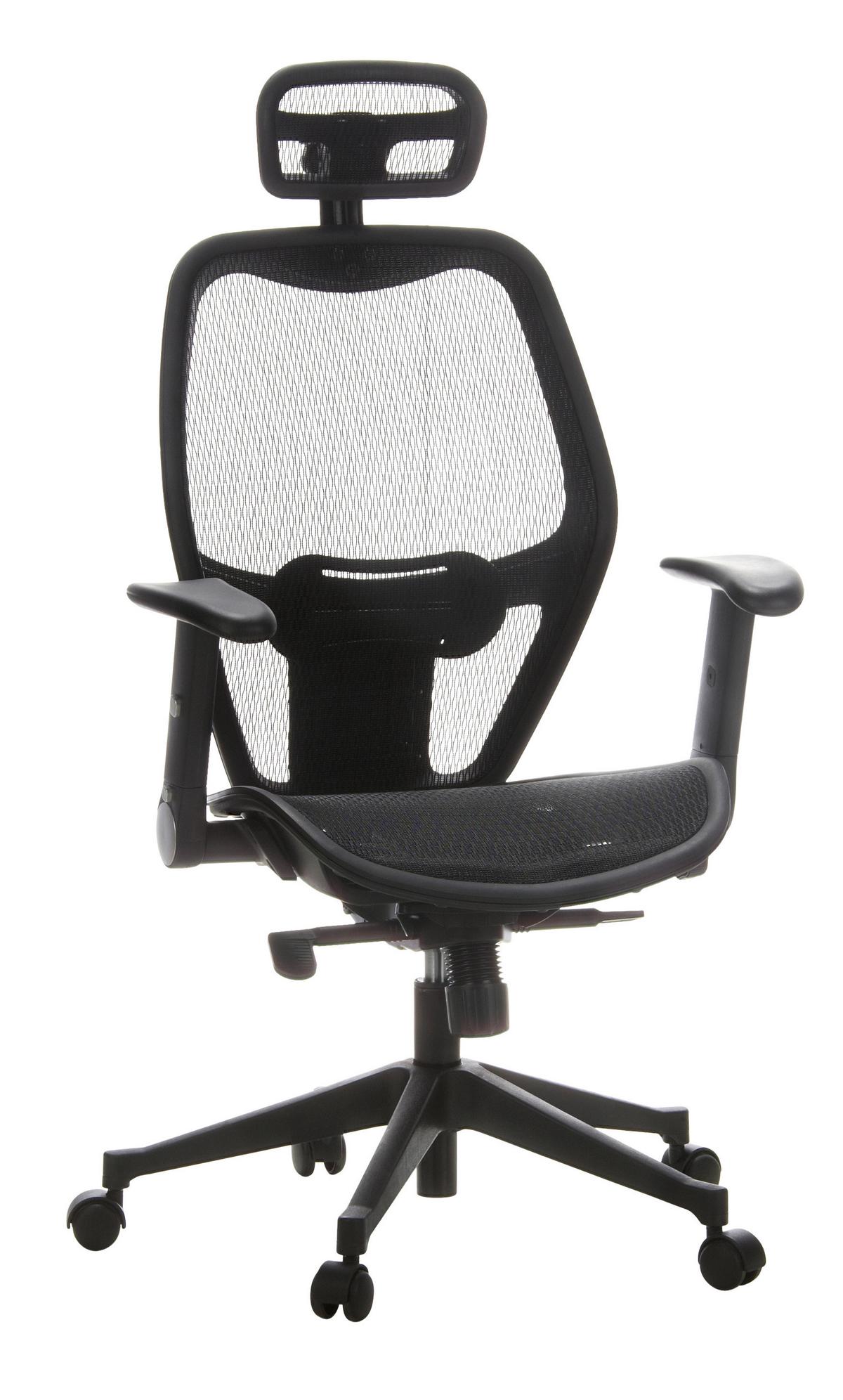 Pisarniški Stol Air-port, Črna - črna, Basics, umetna masa/tekstil (59/117/48cm) - MID.YOU