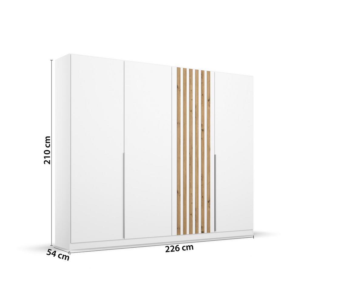 Ormar S Klasičnim Vratima Lamella - bijela/hrast Artisan, Moderno, drvni materijal/metal (226/210/54cm) - Modern Living