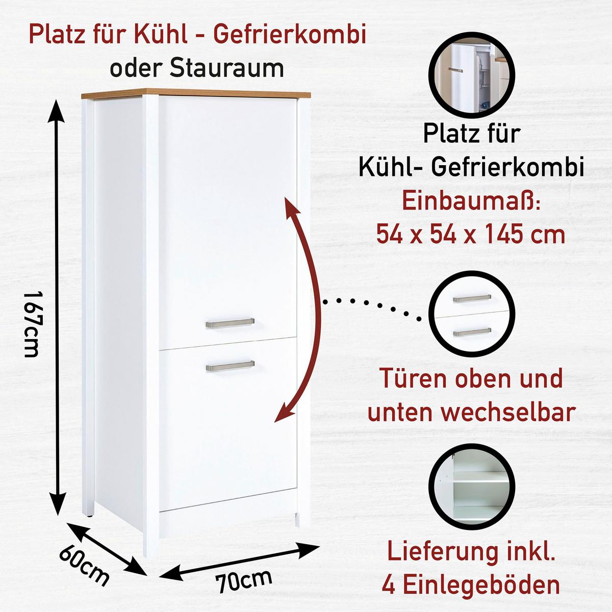 Küchenleerblock Bundle 8-Sorba o. Geräte Weiß - Silberfarben/Weiß, MODERN, Glas/Holzwerkstoff (430cm) - home24