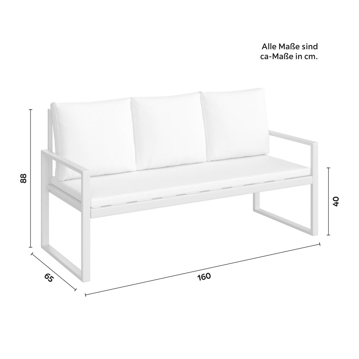 Loungegarnitur Ariella Hellgrau Outdoorstoff/Metall - Hellgrau/Akaziefarben, MODERN, Holz/Textil (160/88/65cm) - Bessagi Garden