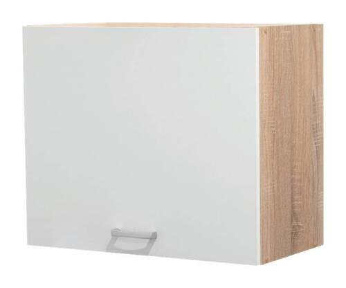 Kuhinjska Zgornja Omarica Andy, Bela, Barva Hrasta - srebrne barve/bela, Basics, umetna masa/leseni material (60/50/31cm) - Modern Living