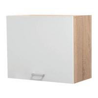 Kuhinjska Zgornja Omarica Andy, Bela, Barva Hrasta - srebrne barve/bela, Basics, umetna masa/leseni material (60/50/31cm) - Modern Living