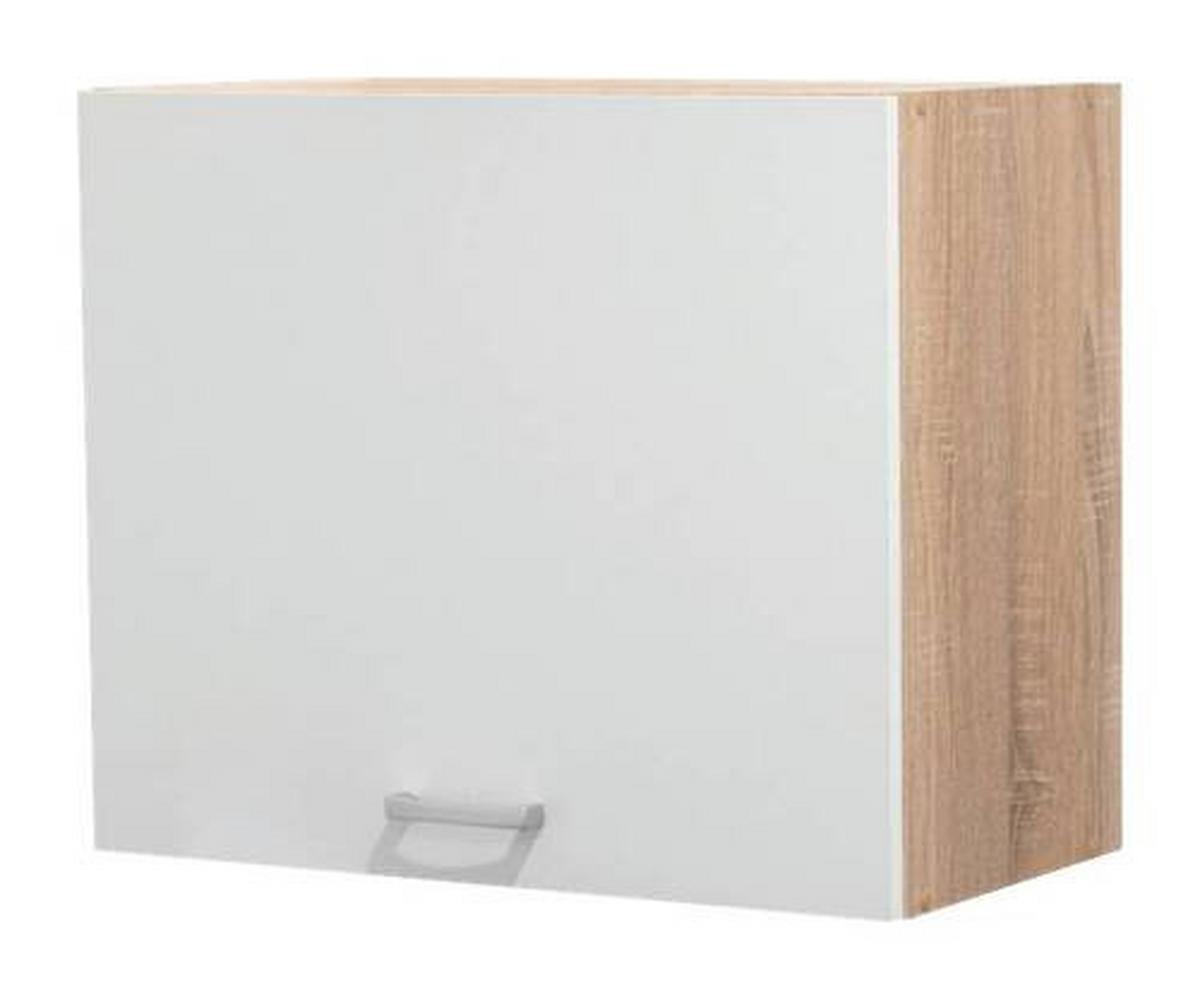 Kuhinjska Zgornja Omarica Andy, Bela, Barva Hrasta - srebrne barve/bela, Basics, umetna masa/leseni material (60/50/31cm) - Modern Living
