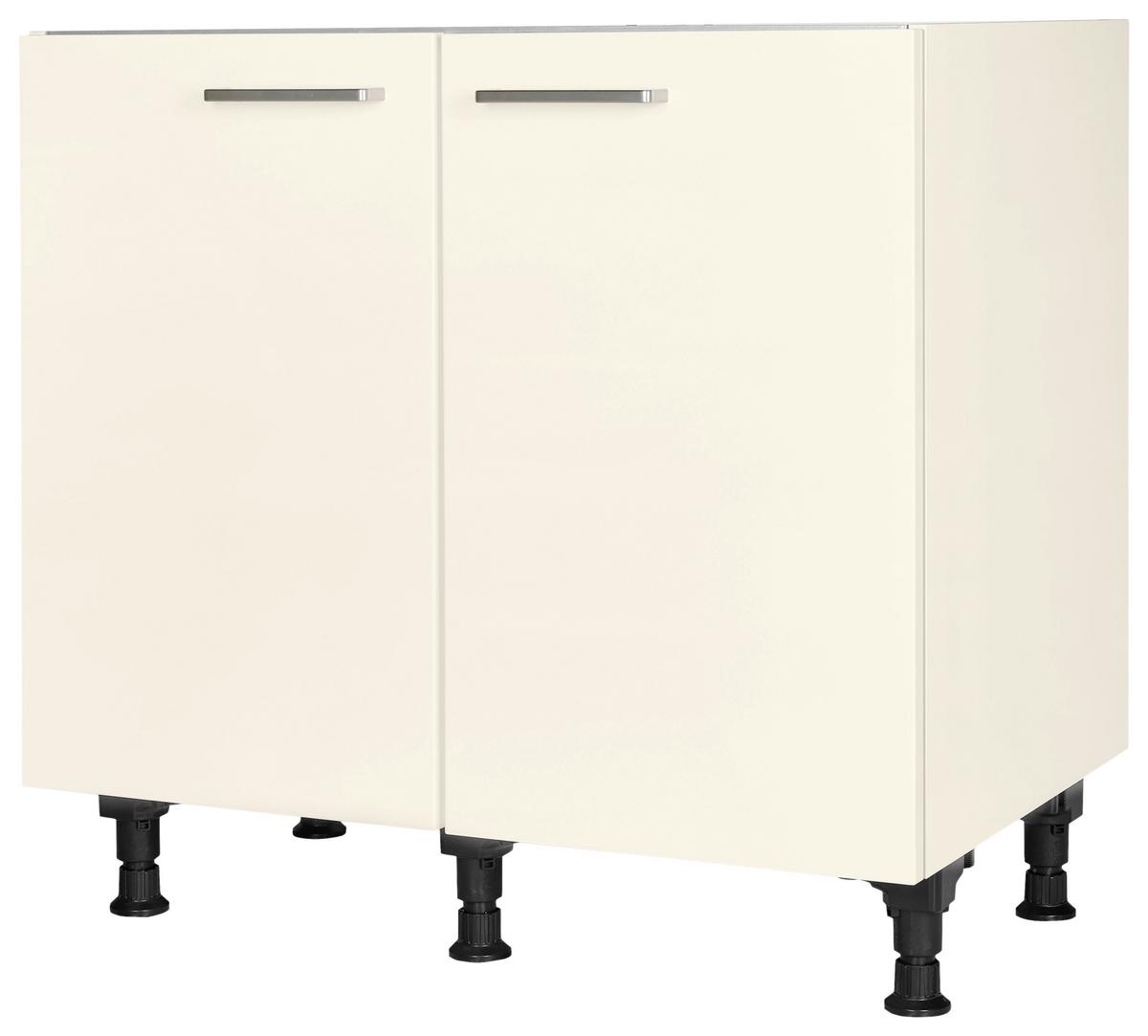 Spülenunterschrank Touch Magnolie - Edelstahlfarben/Magnolie, MODERN, Holzwerkstoff/Metall (90/87/56cm) - Nobilia