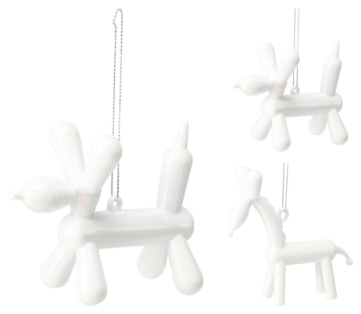 Christbaumhänger TIER - Weiss, Kunststoff (5/8/10cm)
