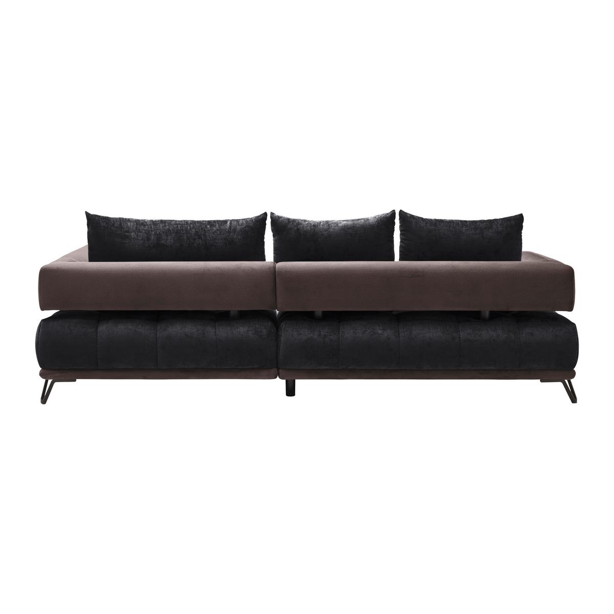 Ecksofa Morgan Anthrazit - Anthrazit/Schwarz, MODERN, Textil/Metall (262/67-87/184cm) - Mömax