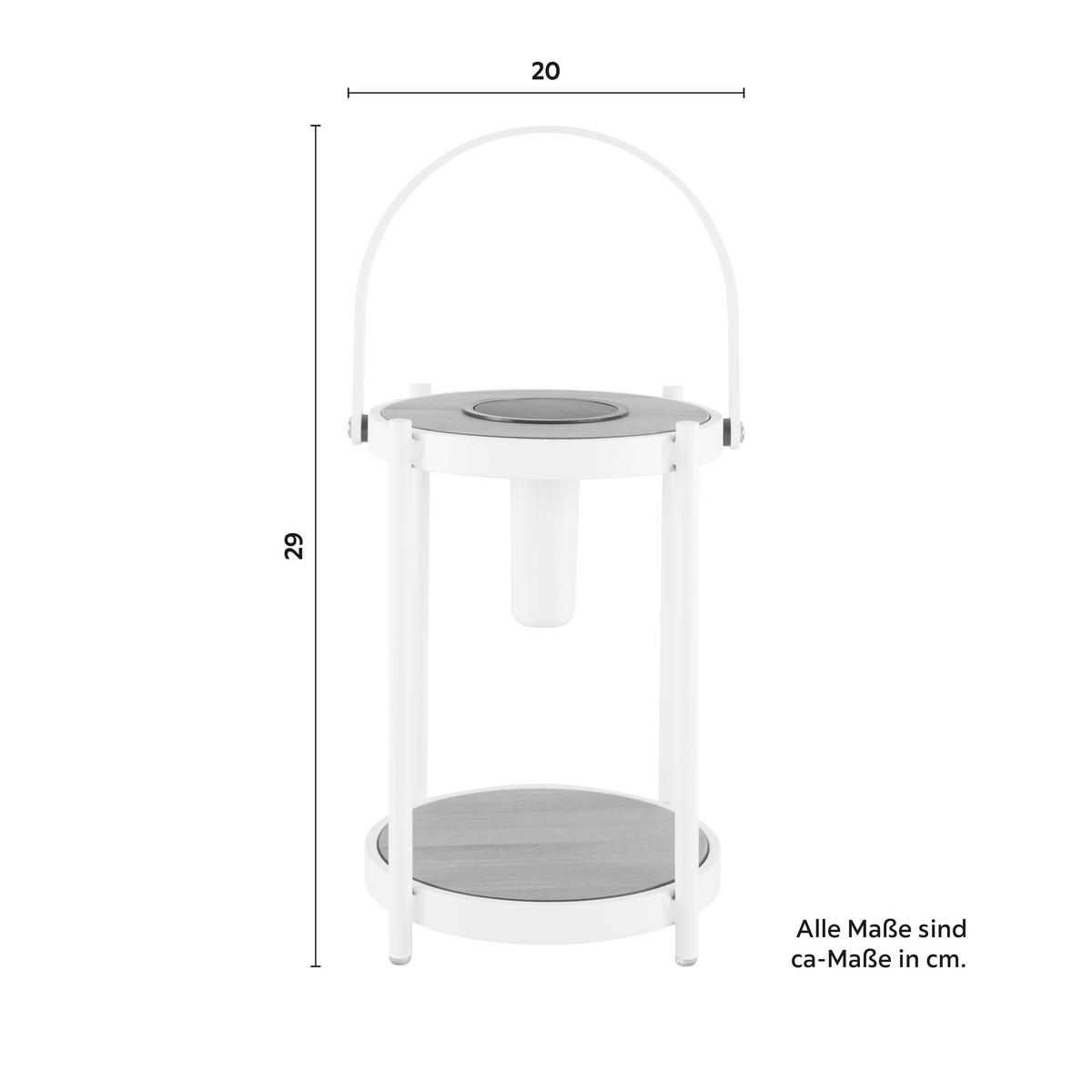 Solarleuchte Piola Weiß Solar - Weiß, MODERN, Kunststoff/Metall (20/29/20cm) - Bessagi Garden