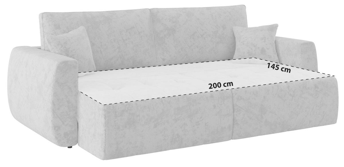 Canapea extensibila BALI - gri, Modern, lemn/textil (245/74-90/104cm) - Luca Bessoni
