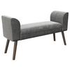 PLAYBOY Hockerbank Tiffany Samt Anrhrazit H: 54,50 cm - Anthrazit/Walnussfarben, MODERN, Holz/Textil (92,7/54,5/30cm) - Playboy