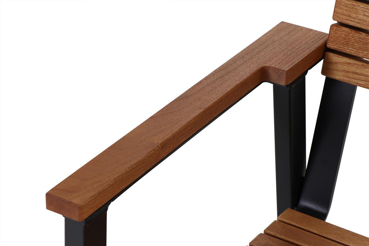 Gartensessel-Set Bozen 2-tlg. Echtholz/Schwarz - Naturfarben, Basics, Holz/Metall (60/83/58,5cm) - Siena Garden