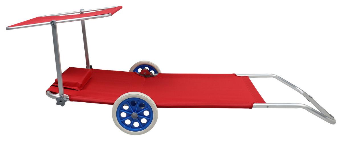 Vrtni Ležalnik Bindox, Rdeča - rdeča, Basics, kovina/tekstil (165/16/65cm) - Gardenson