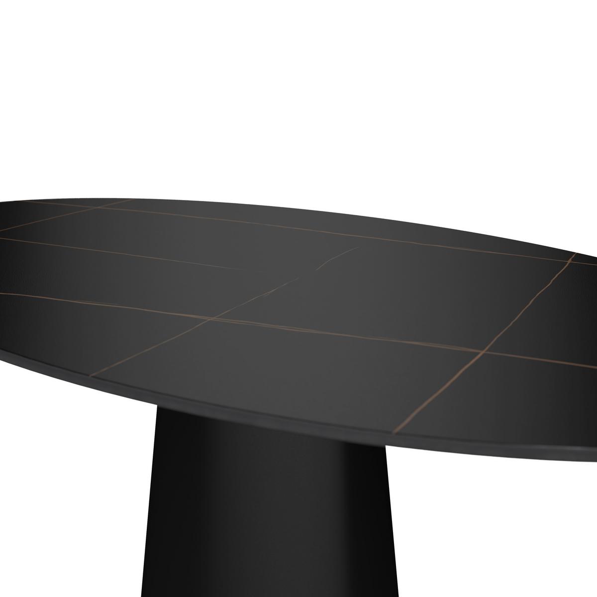 Esstisch Thiago Schwarz MDF/Stein ca. 160x90 cm - Schwarz, MODERN, Holzwerkstoff/Stein (160/76/90cm) - Bessagi Home