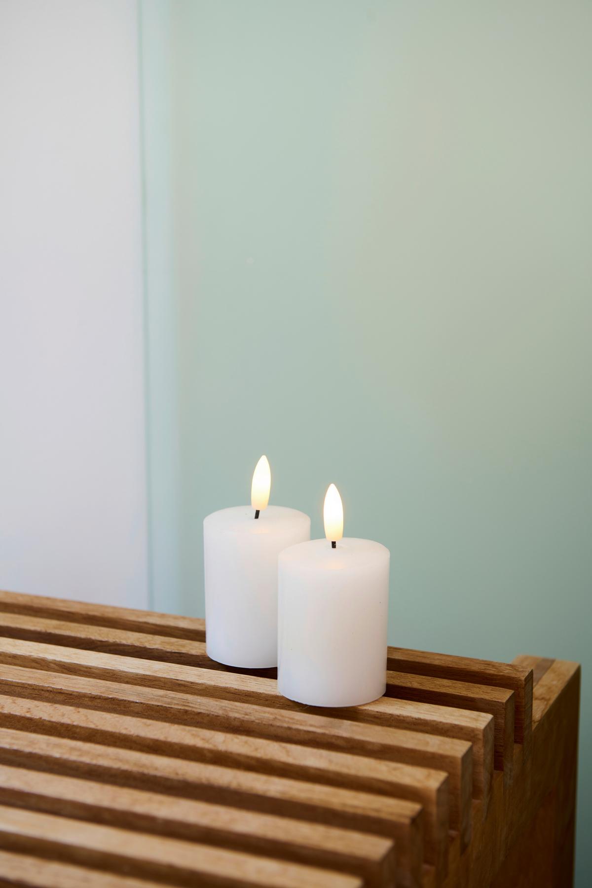 ŚWIECA LED 80650 SILLE 2SZTUKI - biały, Basics, materiały naturalne (5/6.5cm)