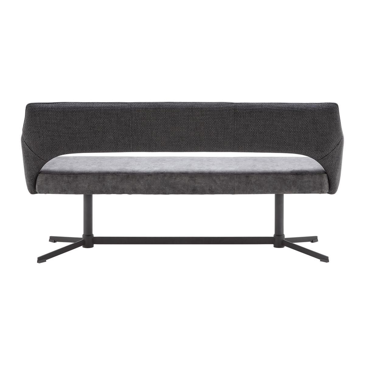 Sitbank Valletta Anthrazit/Schwarz - Anthrazit/Schwarz, MODERN, Textil/Metall (170/85/61cm) - Premium Living