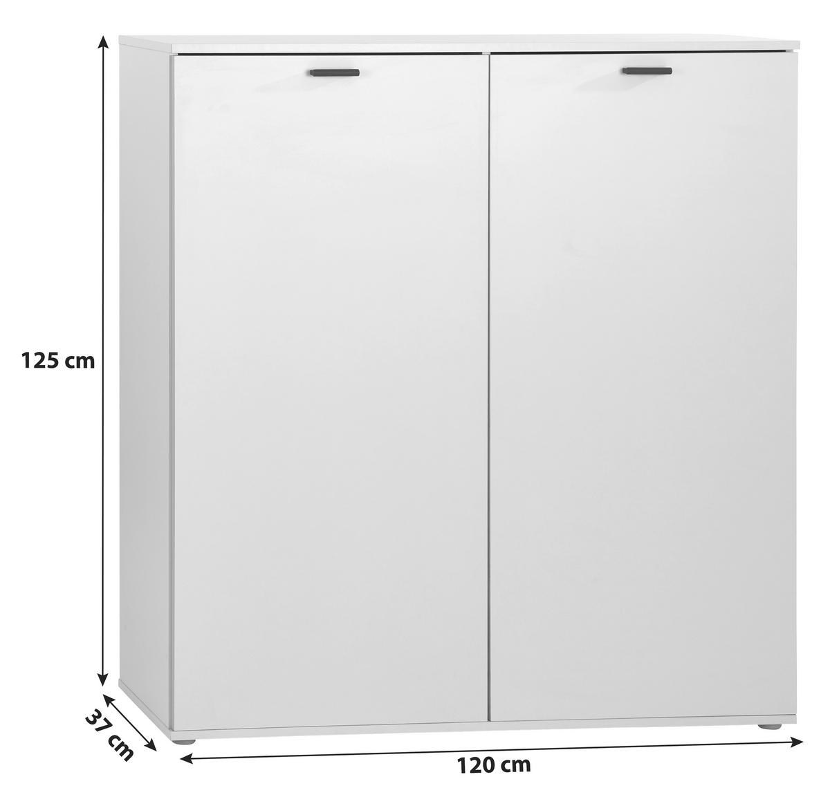 Ormarić Za Cipele Boot 2 - bijela/crna, Moderno, drvni materijal/plastika (120/125/37cm) - Modern Living