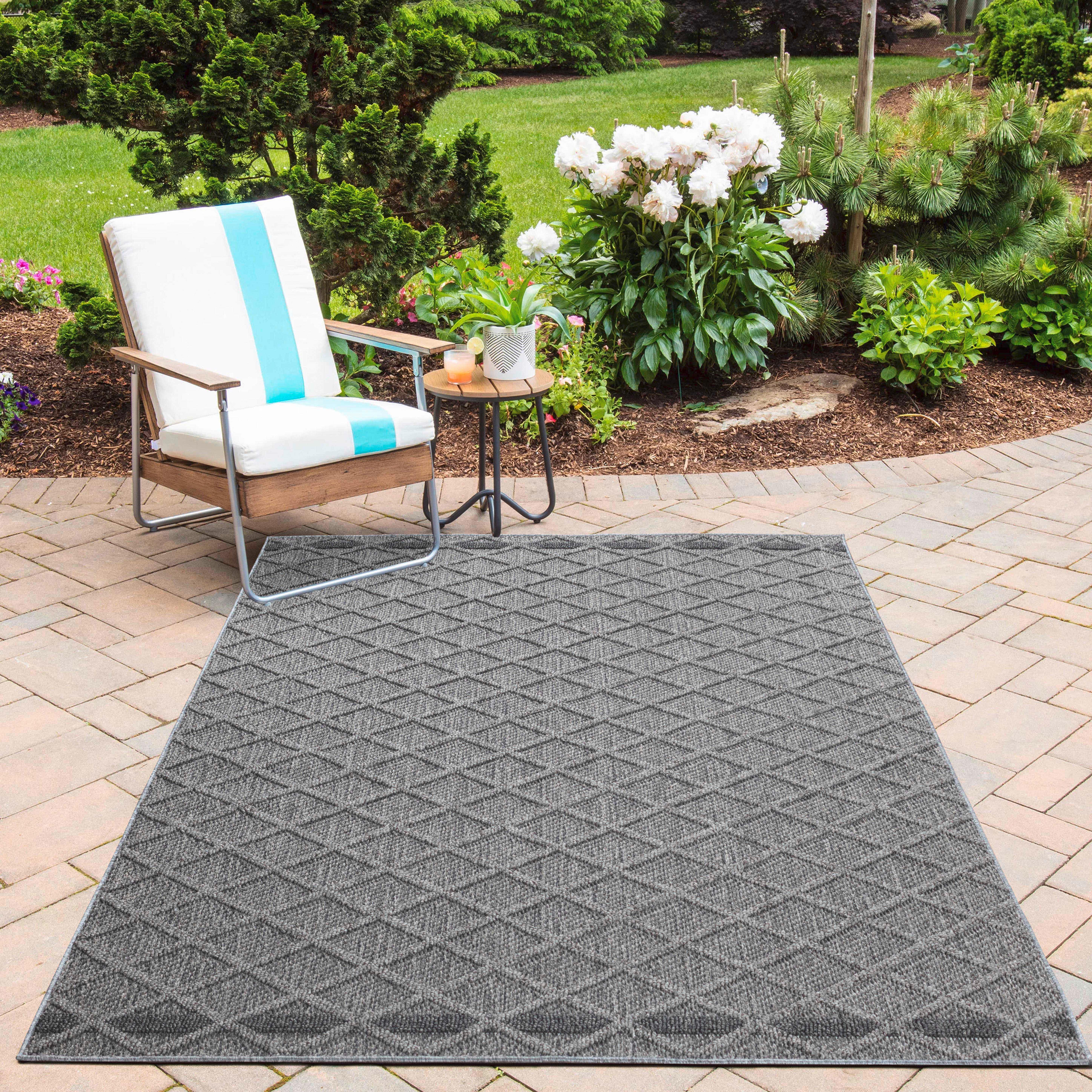Outdoorteppich Patara Grau ca. 200x290cm - Grau, Design, Textil (200/290cm) - Novel