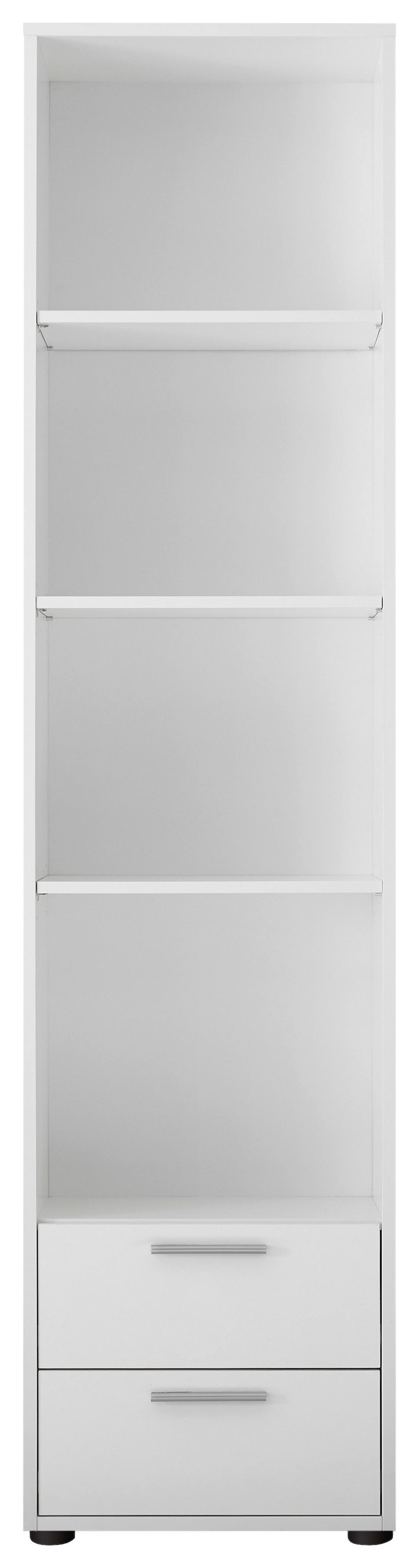 Stoječ Regal Bibo, Bela - srebrne barve/črna, Konvencionalno, umetna masa/leseni material (48/191/33,4cm) - MID.YOU