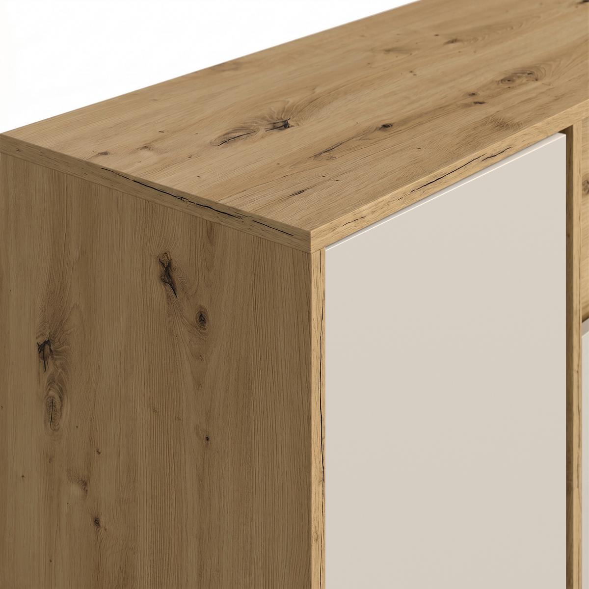 Comodă cu uși CANEVA - cașmir/stejar Artisan, Modern, material pe bază de lemn (128/86/40,3cm) - Modern Living