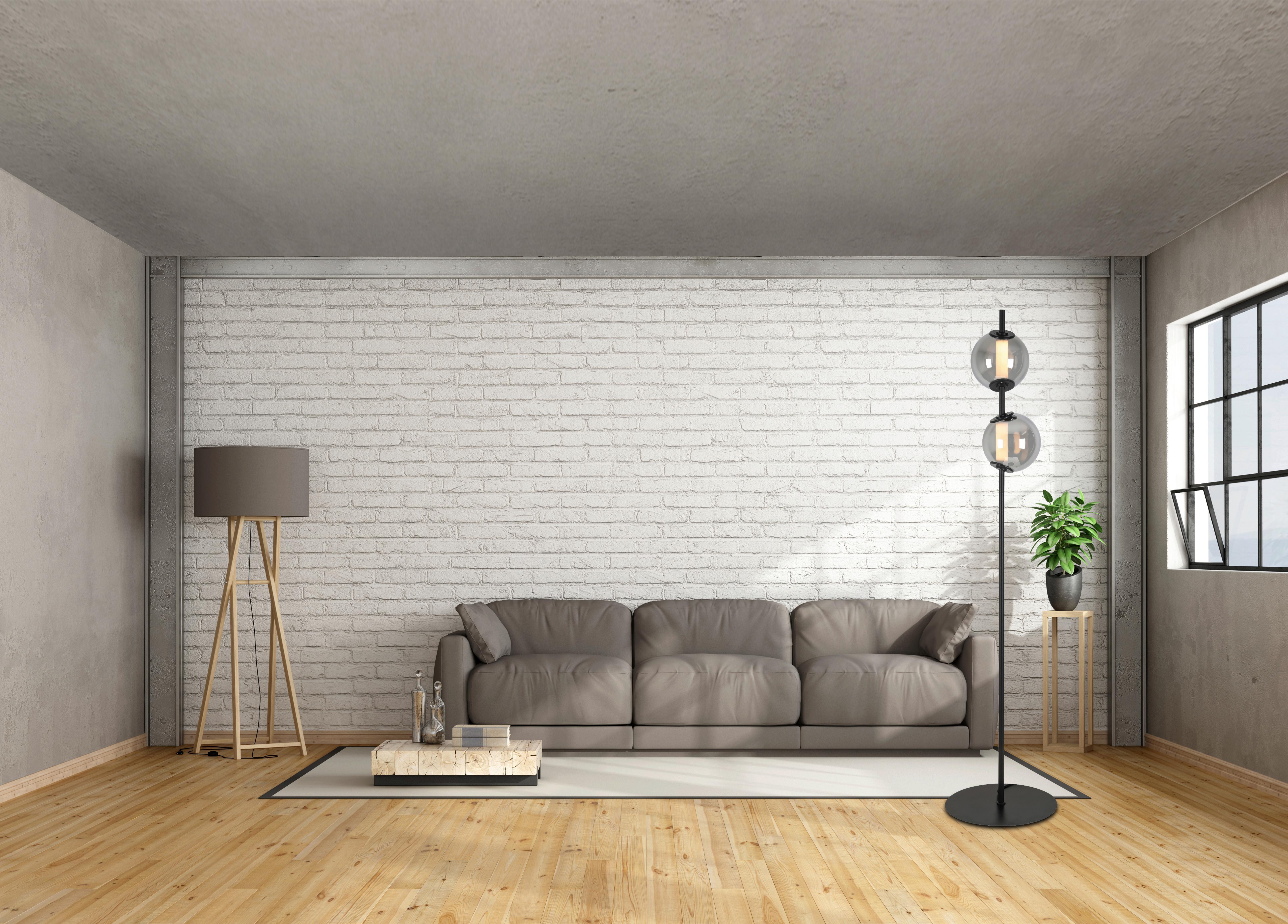 LAMPA STOJĄCA LED SECO *DK* - czarny/kolor chromowy, Design, tworzywo sztuczne/metal (34/168cm) - Dieter Knoll
