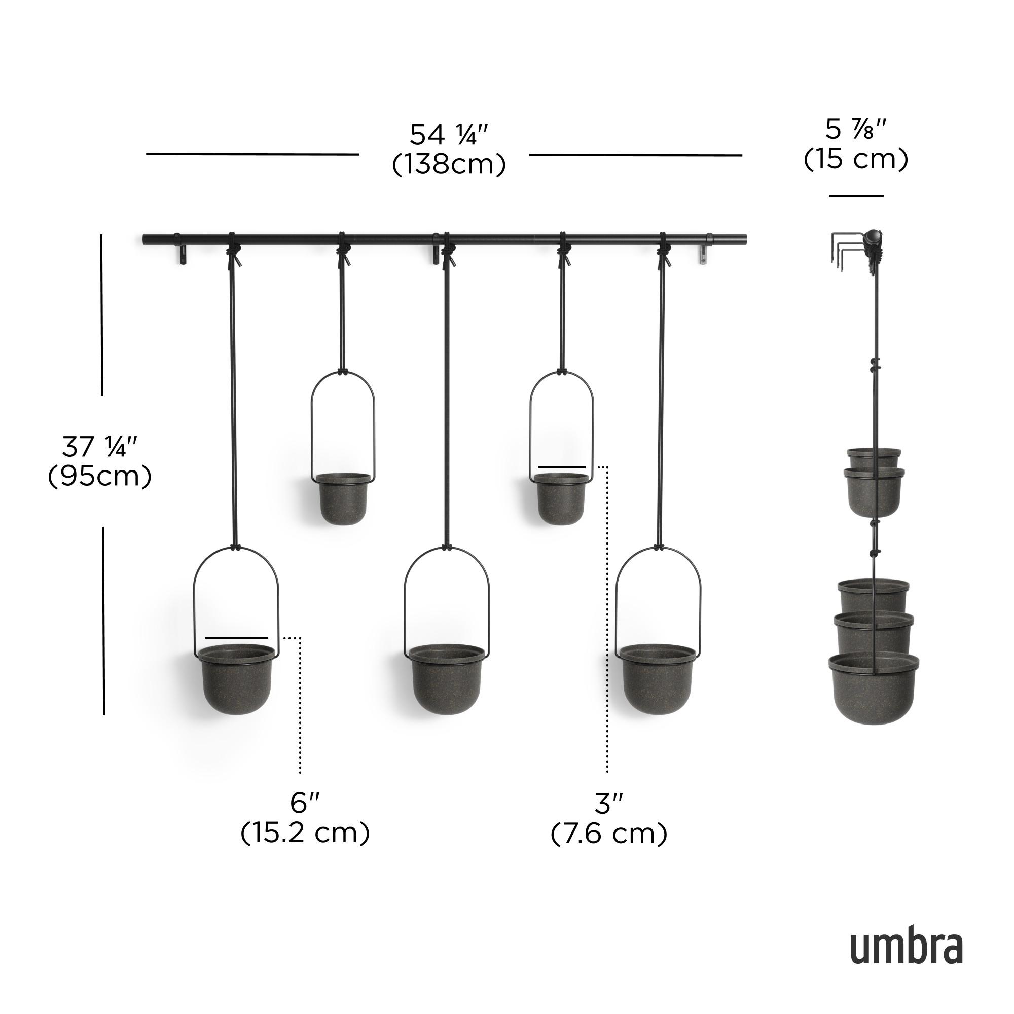 Wand-Pflanzentopf Schwarz - Schwarz, Basics, Kunststoff/Metall (18/94/137cm) - Umbra