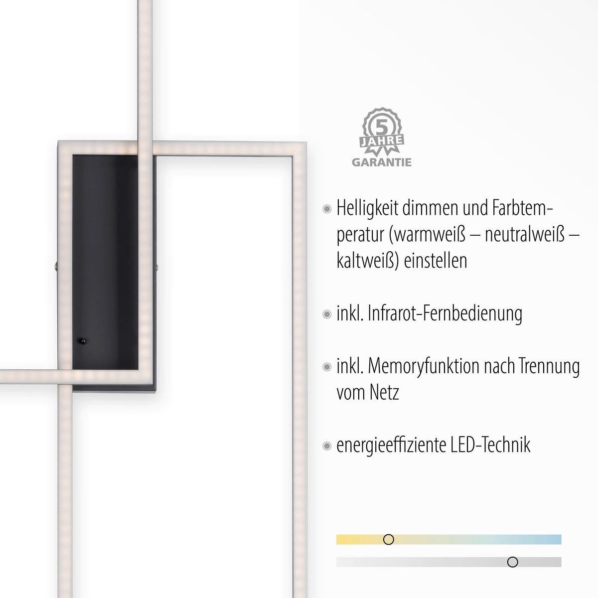 LED-Deckenleuchte Iven max. 30 Watt - Schwarz, Design, Kunststoff/Metall (60,5/32,5/6,5cm)