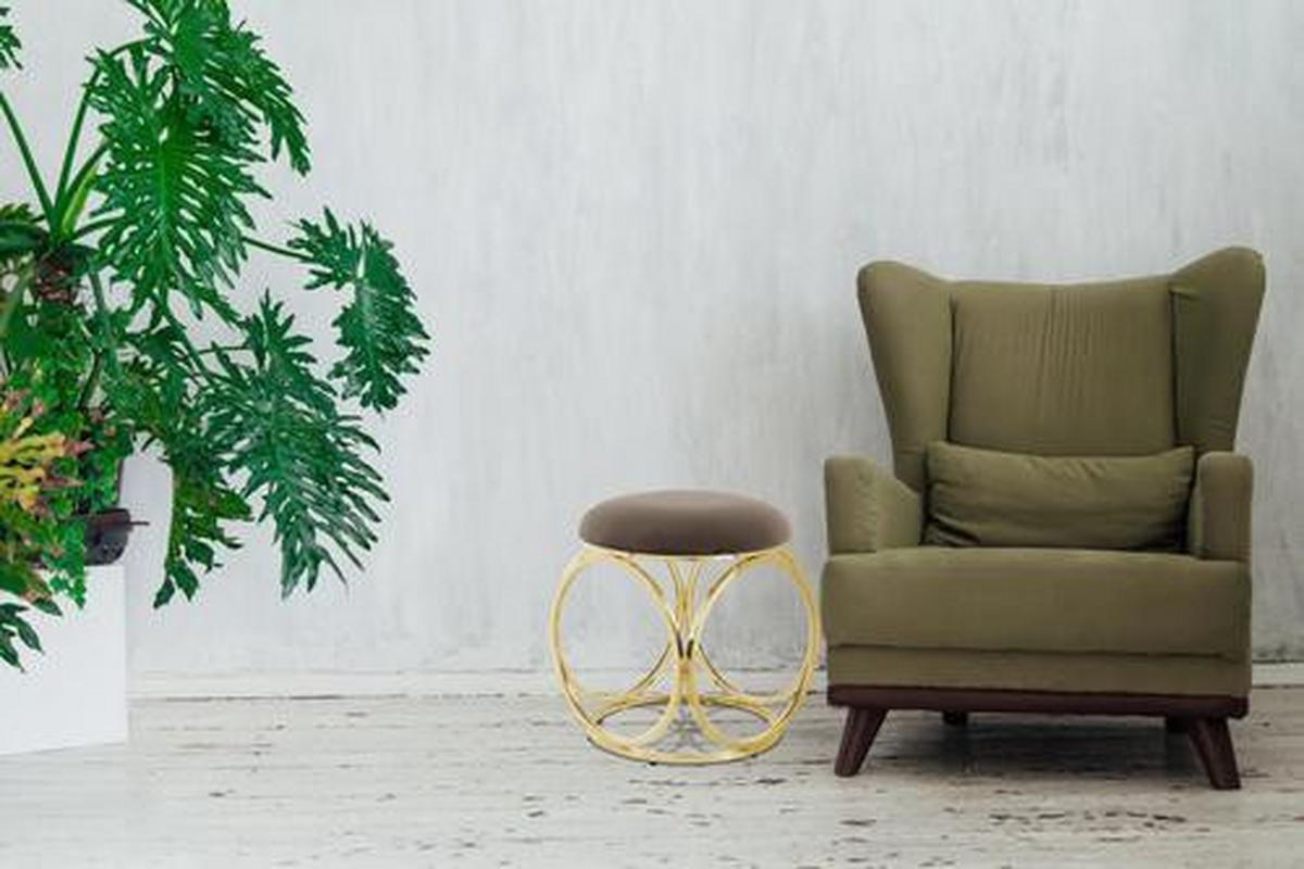 Ülőke Whitney 325 - aranyszínű/taupe, Design, textil/fém (40/49/40cm) - Kayoom