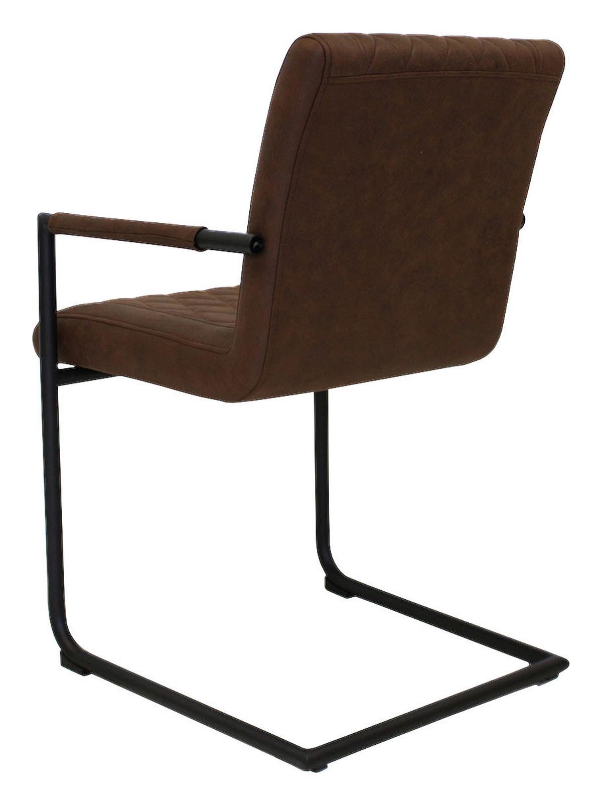 Armlehnstuhl-Set Damian ca. 52x88 cm 2er-Set Braun - Schwarz/Braun, LIFESTYLE, Textil/Metall (52/88/63cm) - MID.YOU