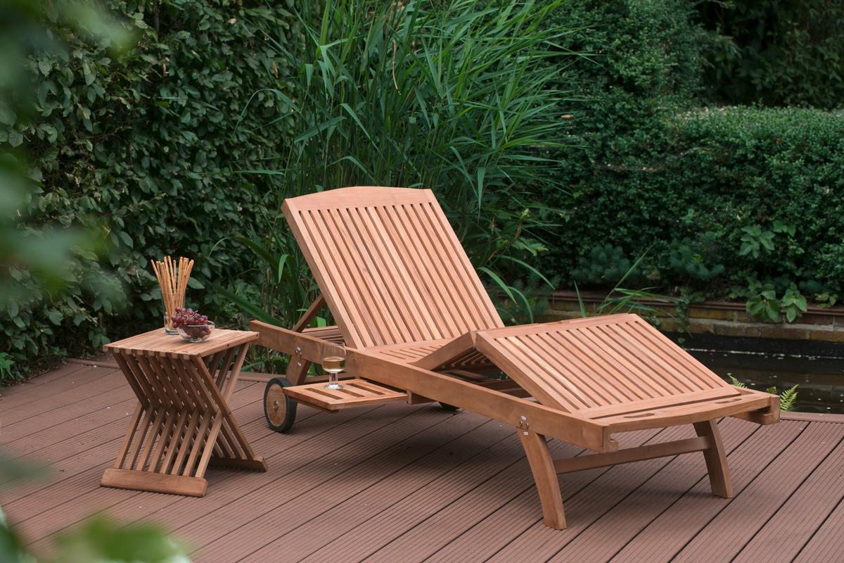 Gartenbeistelltisch Woodie ca. 41x45x33 cm Teak massiv - Teakfarben, Basics, Holz (41/45/33cm) - Gardenson