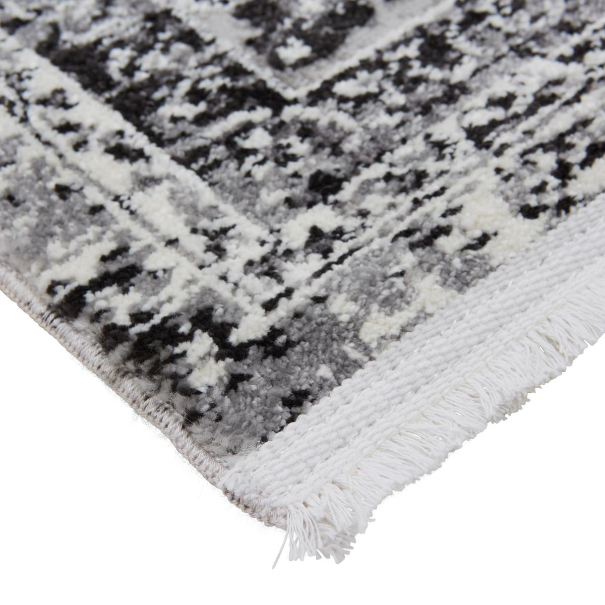 Webteppich Marcus 1 in Hellgrau ca. 80x150cm - Creme/Hellgrau, Textil (80/150cm) - Mömax
