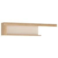 Zidna Polica Lyon - boje hrasta/bijela visoki sjaj, Trend, drvni materijal (130/27,6/20,1cm) - Modern Living