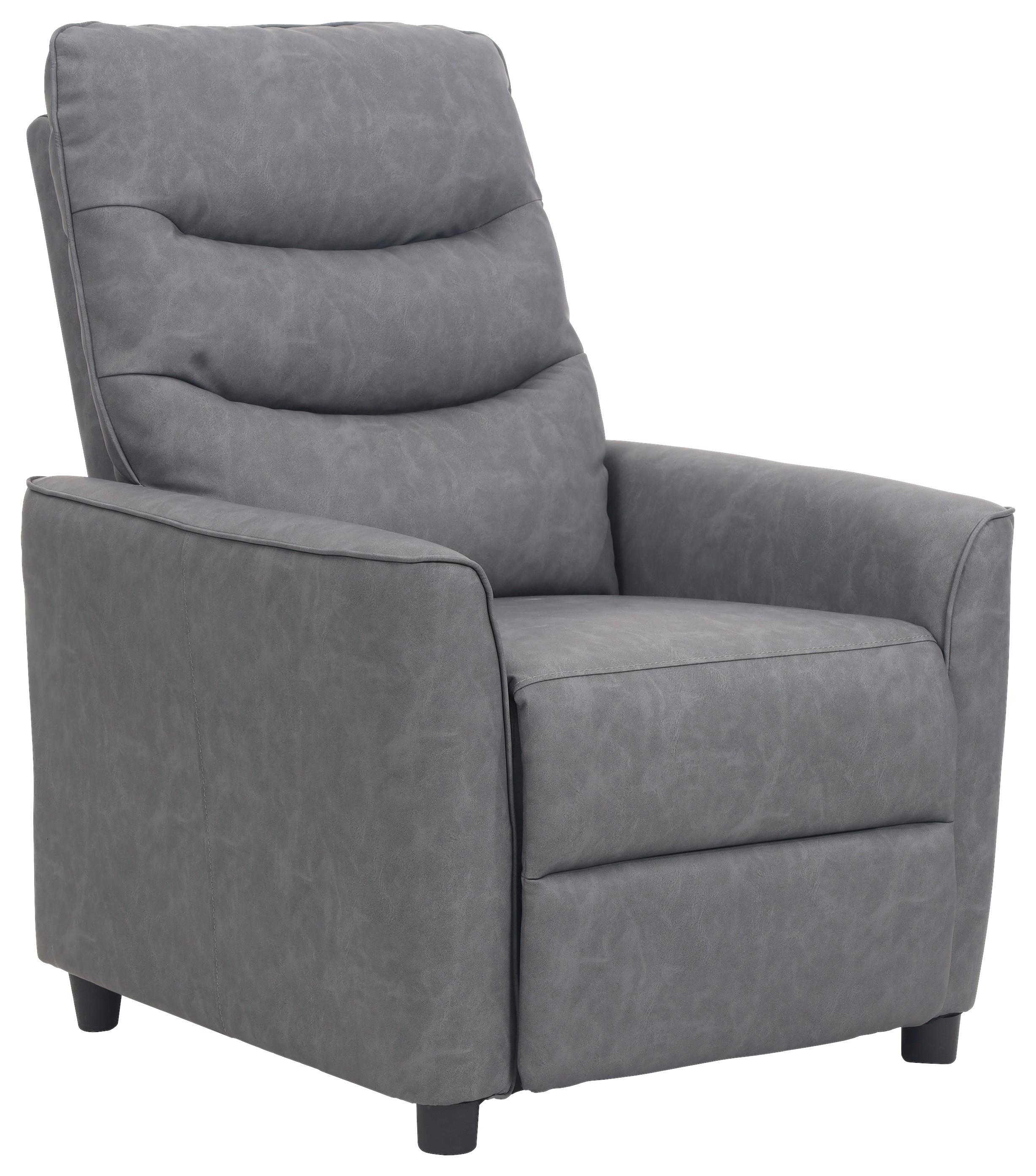 Tv-fotelj Beryl, Siva, Relax Funkcija - siva/črna, Konvencionalno, kovina/tekstil (76/105/88cm) - Modern Living