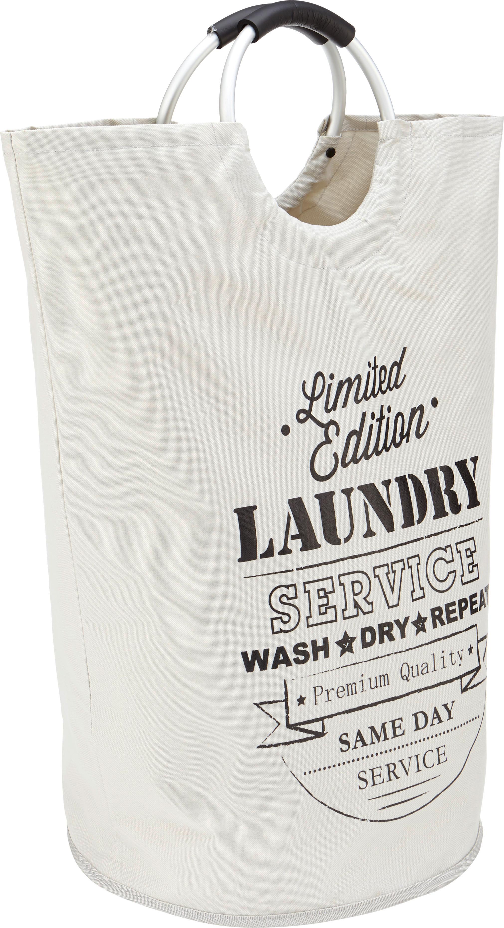 Wäschetonne Laundry in Hellgrau/Schwarz - Hellgrau/Schwarz, LIFESTYLE, Textil/Metall (38/72/38cm) - Mömax