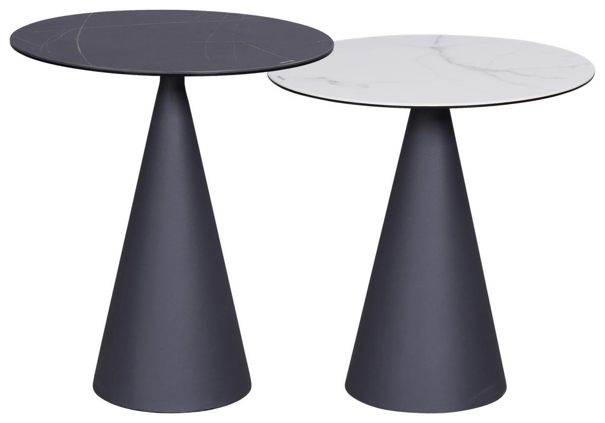 STOLIK BOCZNY TIVOLI 2 -EXKLUSIV- - antracytowy/czarny, Design, metal/szkło (48,5/48,5/55cm) - Dieter Knoll