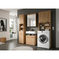 Badezimmer Scout Eiche Artisan 4-teilig - Schwarz/Eiche Artisan, Trend, Glas/Holzwerkstoff (160cm) - MID.YOU