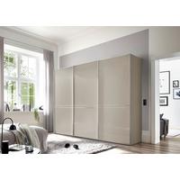 Tolóajtós Szekrény 3 Ajtós Sonate Pesaro - krómszínű/homokszínű, Modern, faalapú anyag/üveg (298/239/68cm)