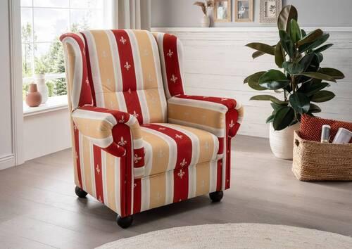 Ohrensessel Torello Rot Mikrofaser - Wengefarben/Rot, KONVENTIONELL, Holz/Textil (92/102/89cm) - Livetastic