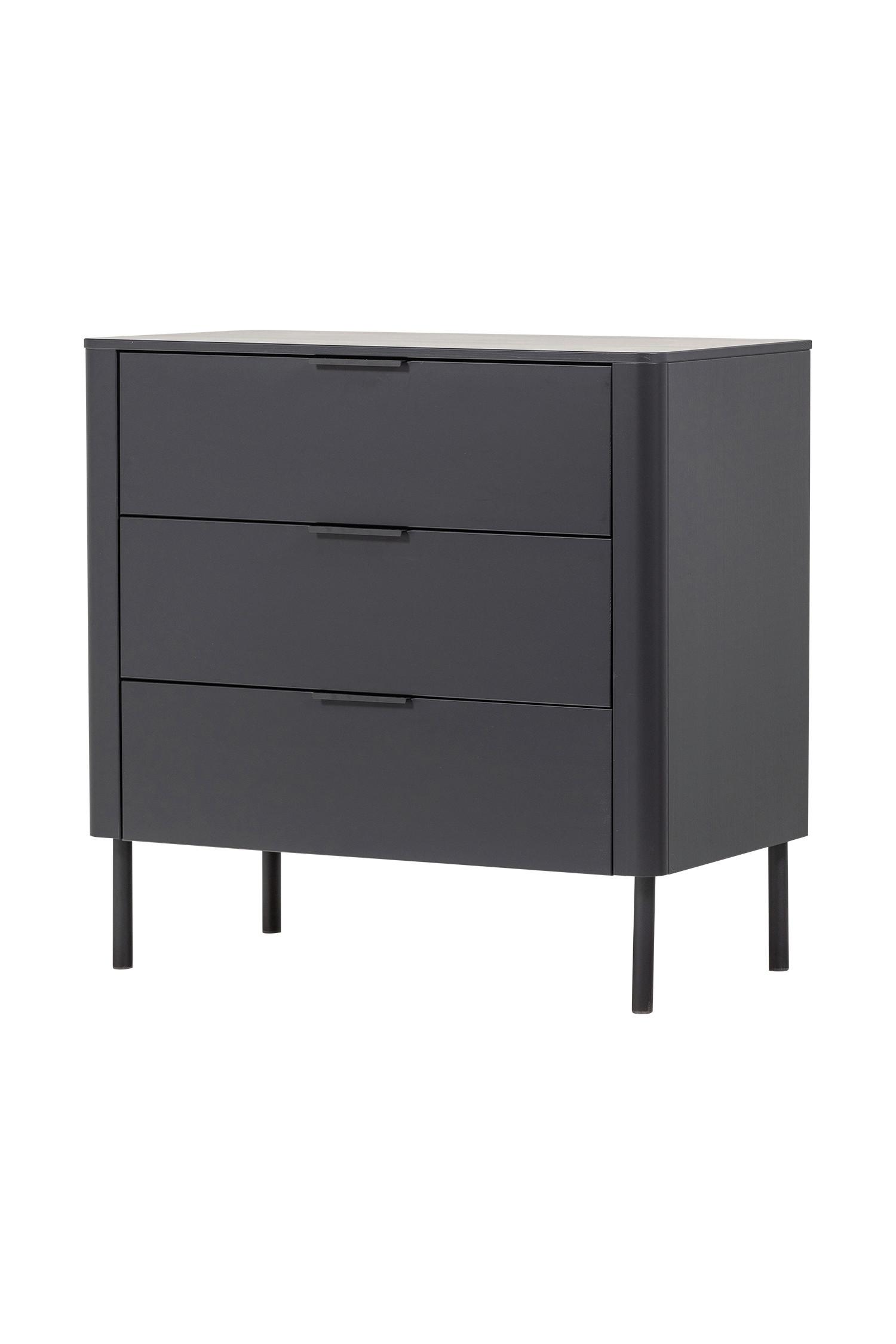 Kommode Gunnar Schwarz B: 94 cm - Schwarz, Design, Holz/Metall (94/93/52cm) - Livetastic