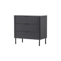Kommode Gunnar Schwarz B: 94 cm - Schwarz, Design, Holz/Metall (94/93/52cm) - Livetastic