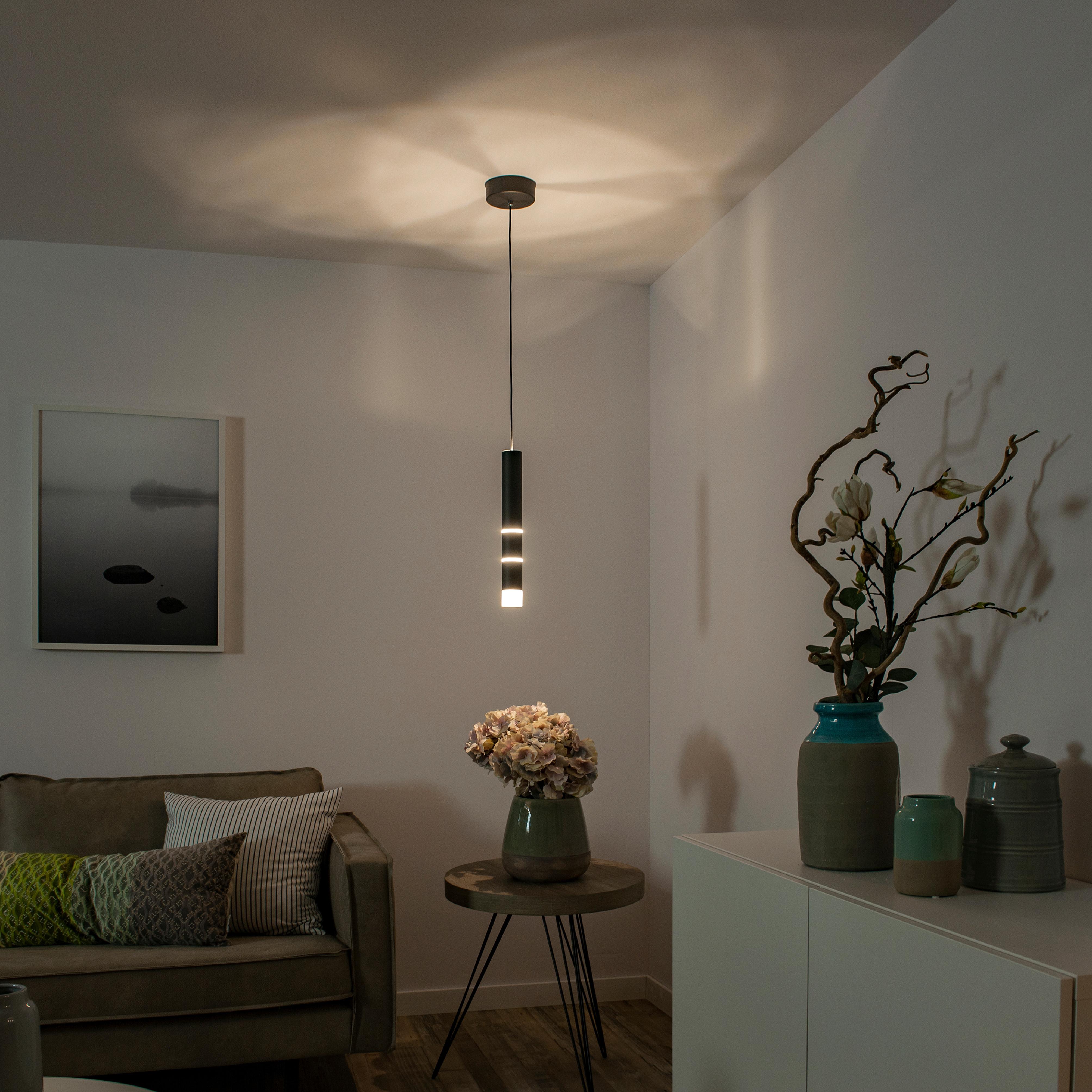 LAMPA WISZĄCA LED 2211-18 PURE-VEGA - czarny, Design, tworzywo sztuczne/metal (12/12/120cm) - Neuhaus PURE