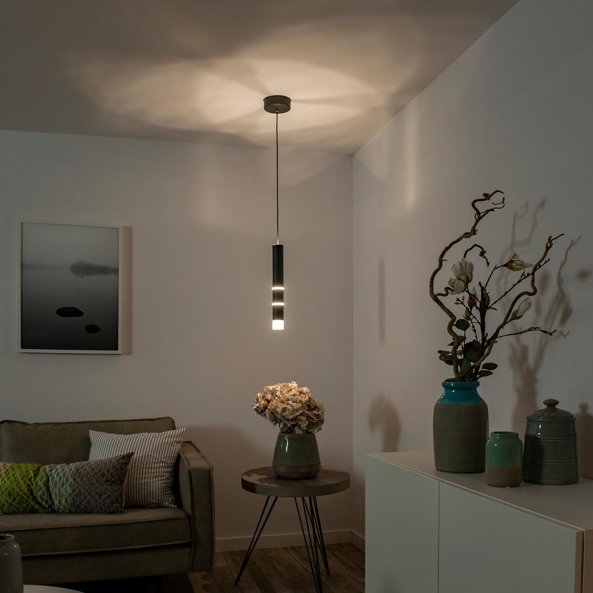 LAMPA WISZĄCA LED 2211-18 PURE-VEGA - czarny, Design, tworzywo sztuczne/metal (12/12/120cm) - Neuhaus PURE