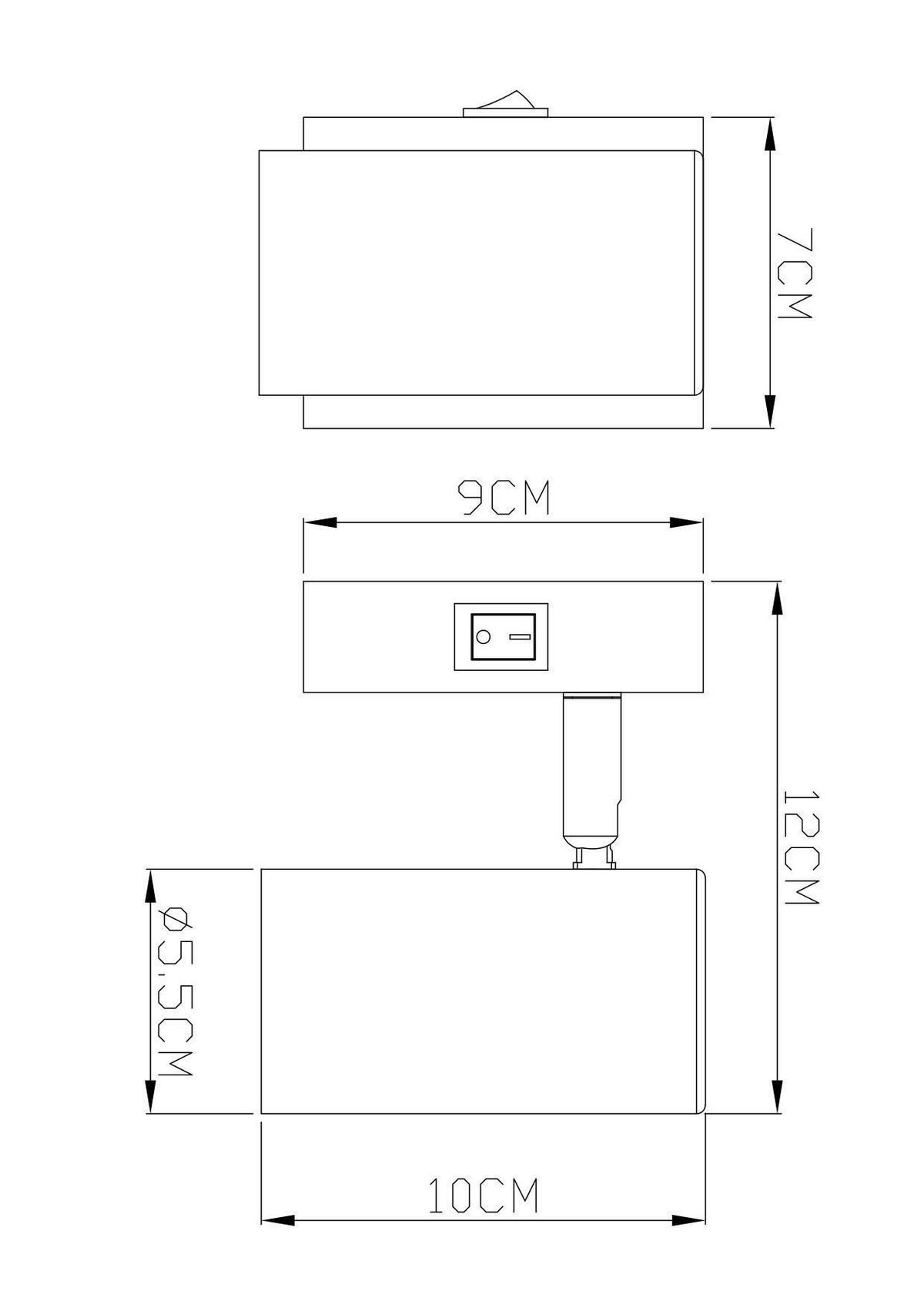 Strahler Witmo in Schwarz/Chrom max. 25 Watt - Chromfarben/Schwarz, MODERN, Metall (7/10cm) - Mömax