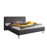 Polsterbett Jone Anthrazit ca. 160x200 cm - Anthrazit/Alufarben, MODERN, Textil/Metall (160/200cm) - Livetastic