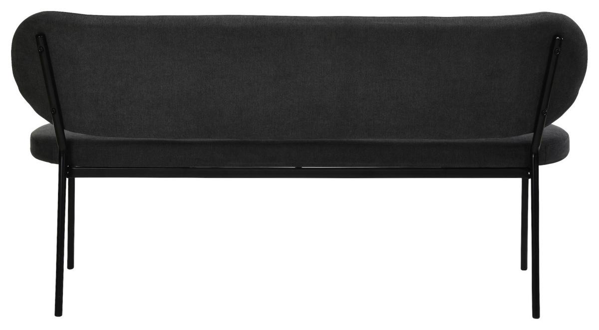 Sitzbank Jersey Schwarz/Dunkelgrau - Dunkelgrau/Schwarz, Design, Textil/Metall (160/82/62cm) - MID.YOU