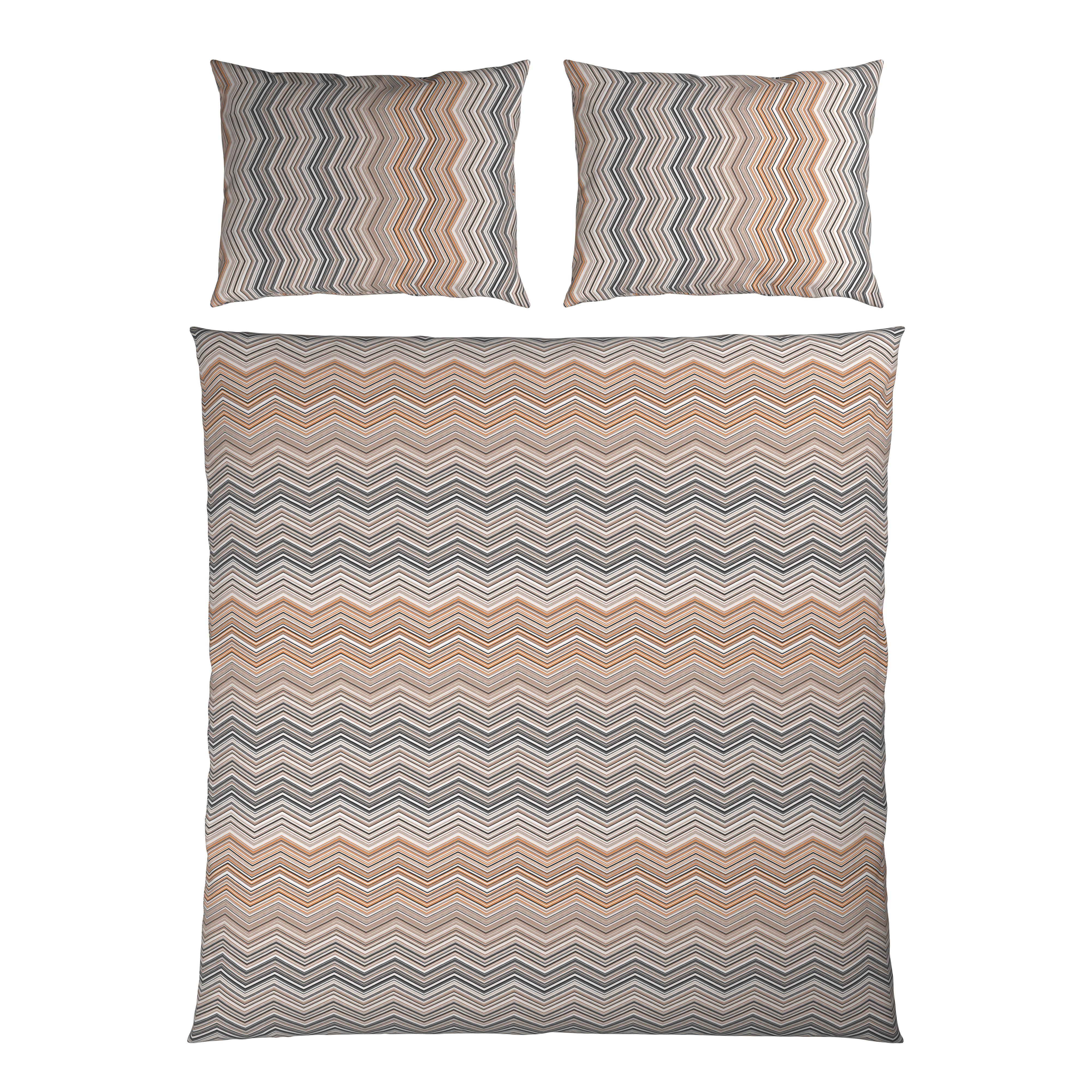 Lenjerie de pat Zickzack cca. 200x220/2x50x70 cm - bej, Konventionell, textil (200/220cm) - Mömax