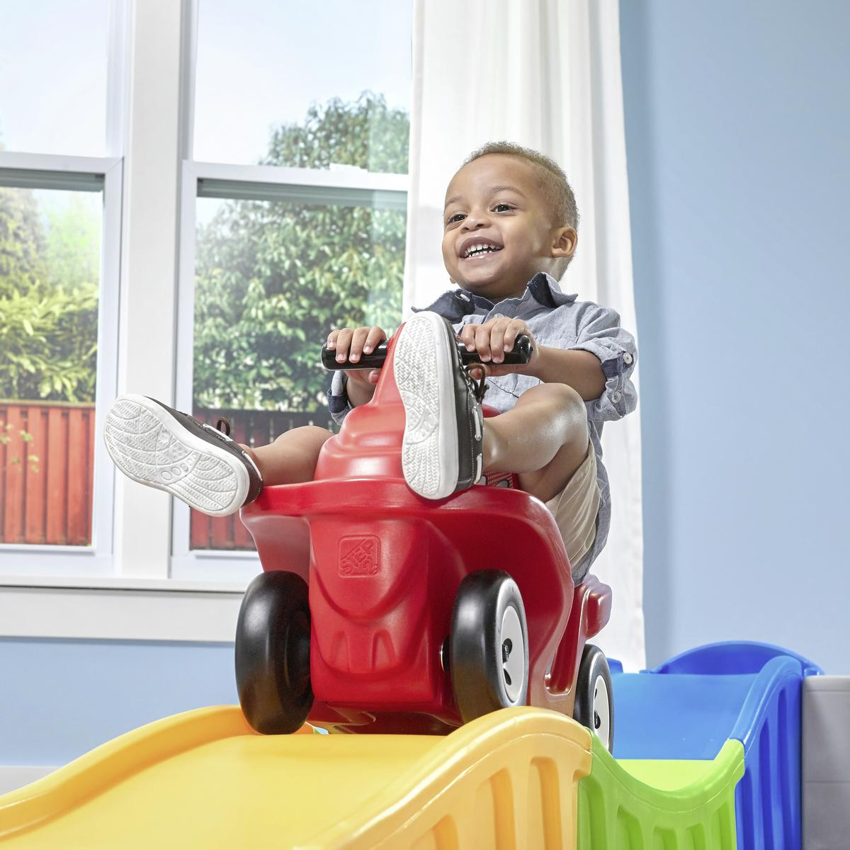 Spielfahrzeug Up & Down - Blau/Gelb, KONVENTIONELL, Kunststoff (312,42/37,5/77,5cm) - Ambia Garden